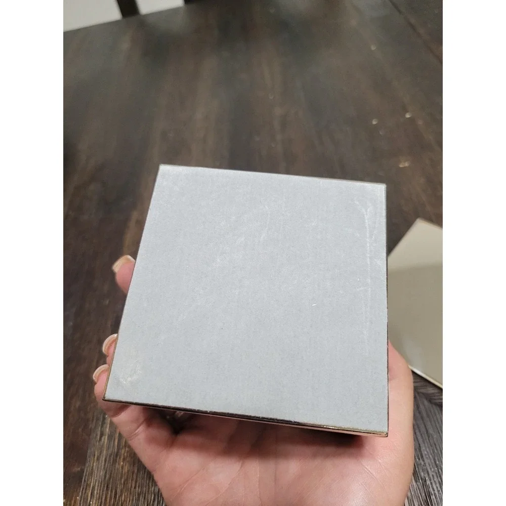 Silver Plated  Jewelry Trinket Square Box With Lid Grey velvet lined‎